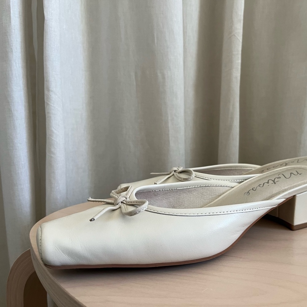 Matisse Basilio ivory leather ballet style mules - Picture 3 of 6